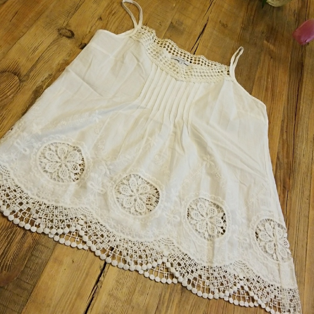 Lace spaghetti strap top